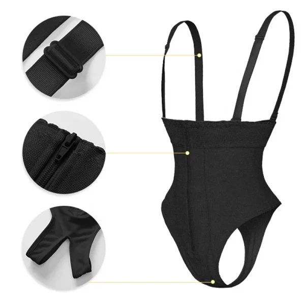 High Waist Brief Tummy Control Panties Thong Waist Trainer Body Shaper Strap Slimming Tummy Shapewear Panty Thong With Zipper - Image 2