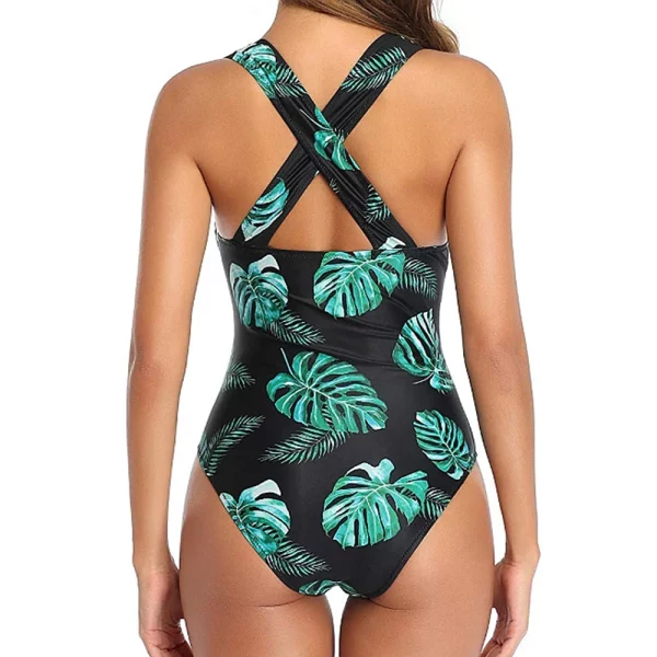 JSN846 One Piece Swimsuits Monokini Sexy Hollow Out Mesh Deep V  Plunge Bathing Suit Backless Bodysuit Plus Size Swimwear Women - Image 4