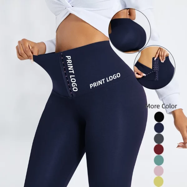 Private Label 2 In 1 Waist Trimmer And Push Up Leggings Fitness High Waist Waist Trainer Leggings - Image 6