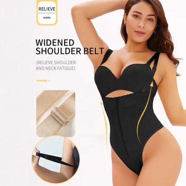 High Waist Brief Tummy Control Panties Thong Waist Trainer Body Shaper Strap Slimming Tummy Shapewear Panty Thong With Zipper - Image 3