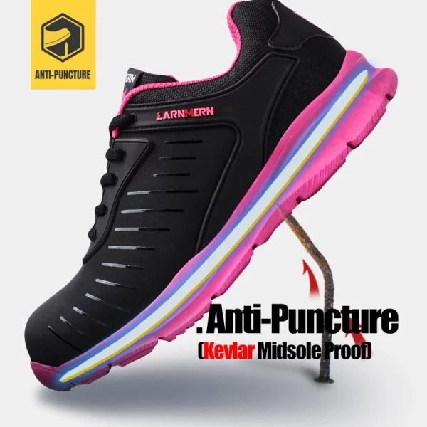 LARNMERN Steel Toe Boots Women Shoes Anti-puncture Steel Midsole Breathable Work Sneakers Outdoor  Safety Shoes
LARNEM para mujer, con puntera de metal como protección. Muy bien ventilados para trabajar al interior o usarlos al exterior. - Image 3