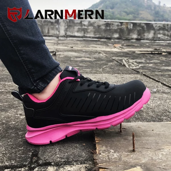 LARNMERN Steel Toe Boots Women Shoes Anti-puncture Steel Midsole Breathable Work Sneakers Outdoor  Safety Shoes
LARNEM para mujer, con puntera de metal como protección. Muy bien ventilados para trabajar al interior o usarlos al exterior. - Image 5