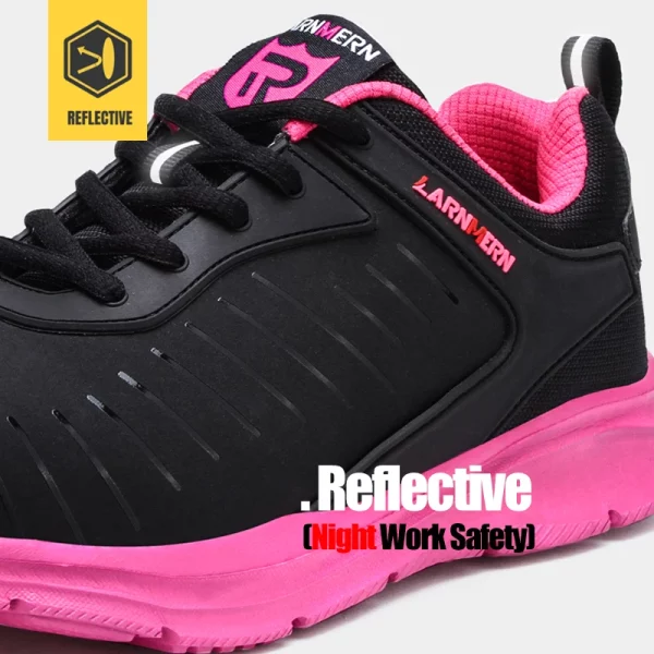 LARNMERN Steel Toe Boots Women Shoes Anti-puncture Steel Midsole Breathable Work Sneakers Outdoor  Safety Shoes
LARNEM para mujer, con puntera de metal como protección. Muy bien ventilados para trabajar al interior o usarlos al exterior. - Image 4