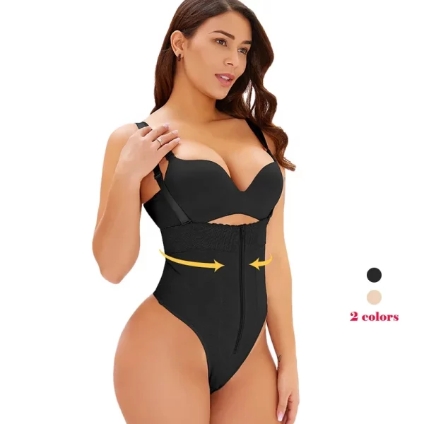High Waist Brief Tummy Control Panties Thong Waist Trainer Body Shaper Strap Slimming Tummy Shapewear Panty Thong With Zipper - Image 6
