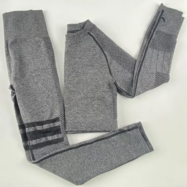 Dropshipping New Arrival custom logo woman sport fitness Activewear Long Sleeve yoga wear high waist Legging sets - Image 5