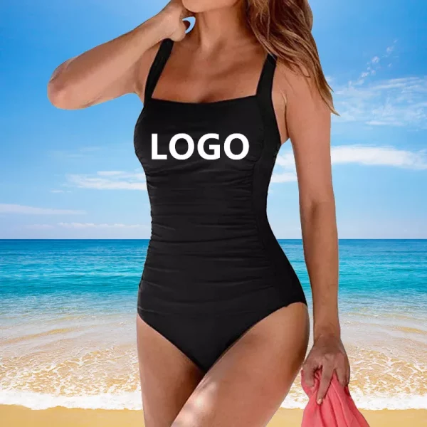 JSN928  Factory OEM Push Up Bathing Suit Plus Size Beach Ruched Monokini Wear Tummy Control One Piece Swimsuit Women Swimwear - Image 6